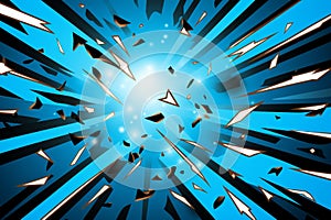 Dynamic blue diagonal lines vector background for comic, manga, or anime frames with motion effect