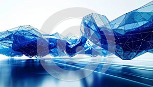 Futuristic Blue Digital Waveform