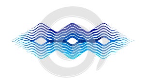 Dynamic Blue Ocean Waves Abstract Graphic, vector design Generative AI