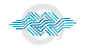 Dynamic Blue Parallel Wavy Lines Abstract Vector, vector design Generative AI