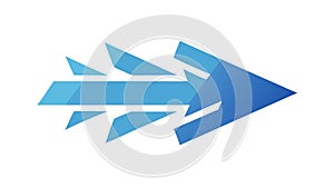 Dynamic Blue Speed Arrow: Modern Forward Motion Icon, vector design Generative AI