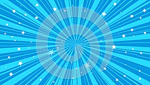 Dynamic Blue Starburst Background with Stars