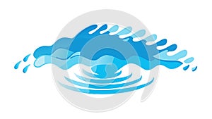 Dynamic Blue Water Splash Element, vector design Generative AI