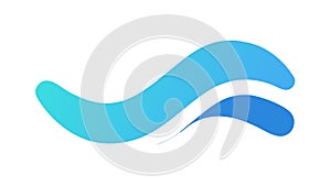 Dynamic Blue Water Wave Abstract Element, vector design Generative AI