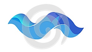 Dynamic Blue Wave Shape for Abstract Flow and Movement, vector design Generative AI