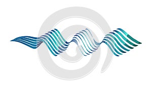 Dynamic Blue Wavy Abstract Line Pattern, vector design Generative AI