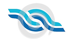 Dynamic Blue Wavy Intertwined Lines Abstract, vector design Generative AI