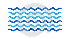 Dynamic Blue Wavy Lines Abstract Design Element, vector design Generative AI