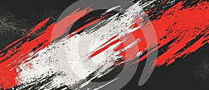 A Sporty Red and White Grunge Brush Pattern beautifully displayed on a Black Background