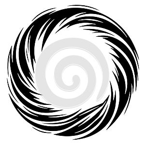 Dynamic Circular Abstract Design with Sharp Edges for Tattoos