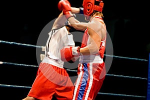 Dynamic boxing fight photo