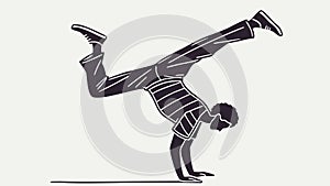 Dynamic Breakdancer in Action, Celebrating Urban Movement, vector design Generative AI