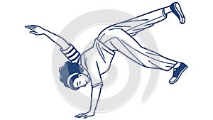 Dynamic Breakdancer Handstand Motion Vector Art, vector design Generative AI