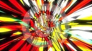 Dynamic bright glich video or effect of motion in the bright space, 3d render computer generated background