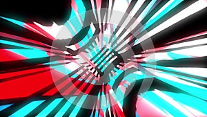 Dynamic bright glich video or effect of motion in the bright space, 3d render computer generated background