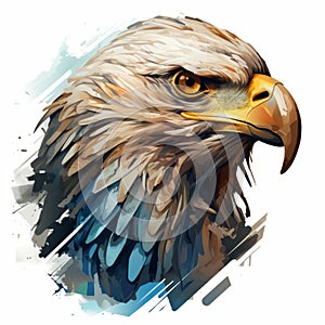 Dynamic Brushwork Digitally Painted Eagle Vector Illustration