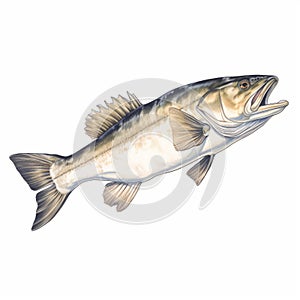 Dynamic Brushwork Illustration Of A Large Bass Fish