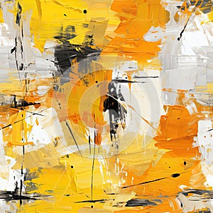 Dynamic brushwork with yellow and black paint (tiled)