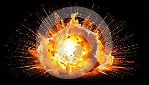 Dynamic Burst of Fire and Heat Showcasing a Destructive Blast