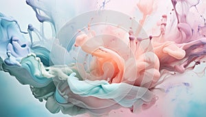 A dynamic burst of pastel colors spills across the canvas, evoking energy