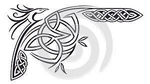 Dynamic Celtic Bird Knotwork Vector Design, vector design Generative AI