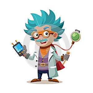 Dynamic Eccentric Inventor Character Design