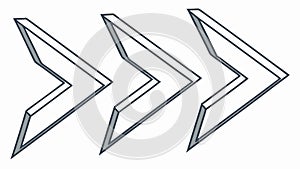 Dynamic Chevron Arrows Progress Indicator Vector, Direction and Movement, vector design Generative AI