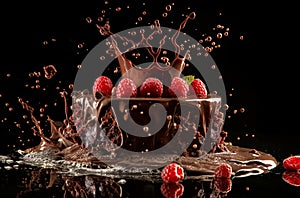 Dynamic chocolate raspberry splash