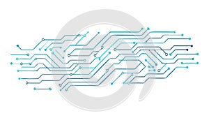 Dynamic Circuit Board Lines. Abstract Digital Tech Background, vector design Generative AI
