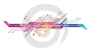 Dynamic Circuit Board Lines Vector for Digital Connectivity, vector design Generative AI