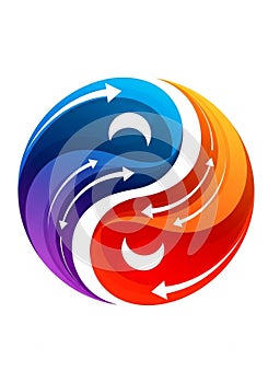 A dynamic, circular design featuring a