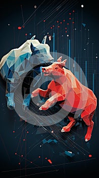 Dynamic Clash: Bull vs. Bear in a Modern Financial Battle