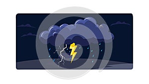Dynamic Cloud Lightning Storm Vector Scene, vector design Generative AI