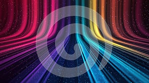 Dynamic Colorful Abstract Background with Glowing Lines and Stars
