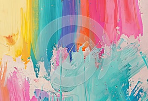 Dynamic Colorful Brushstrokes A Masterful Artistic Expression on Canvas