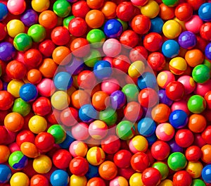 Dynamic Colorful Candies Background Bright Gumball Assortment Texture