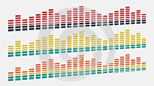 Dynamic colorful equalizer bars, energetic sound visualization. vector design Generative AI