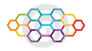 Dynamic Colorful Hexagonal Cluster Vector, vector design Generative AI