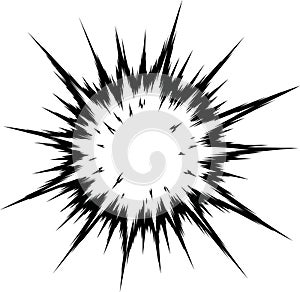 Dynamic Black and White Comic Explosion Burst Graphic