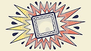 Dynamic Comic Book Explosion Frame with Halftone Dots, vector design Generative AI