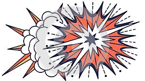 Dynamic Comic Book Explosion Speech Bubble Graphic, vector design Generative AI