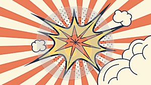 Dynamic Comic Book Explosion with Stars, Pop Art Vector, vector design Generative AI