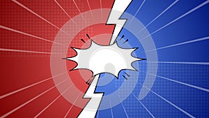 Dynamic Comic Book Style Versus Battle Background