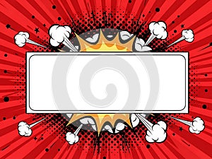 Dynamic comic explosion frame