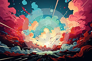 Dynamic comic themed environment Vector background with abstract wave and dot elements