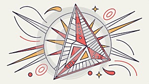 Dynamic compass rose or star design with abstract geometric elements vector design Generative AI