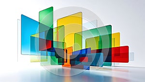 Dynamic Composition of Overlapping Translucent Rectangles in Multi-Colors