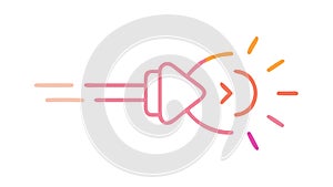 Dynamic Connection Line Icon - Data Flow Network Connectivity, vector design Generative AI