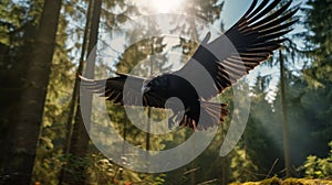 Dynamic Crow Flight Through Enchanting Forest - Unreal Engine Art