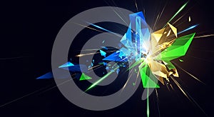 Dynamic crystal shard explosion background